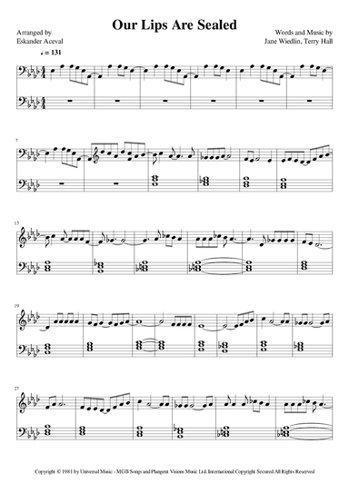 Our Lips Are Sealed (arr. Eskander Aceval)