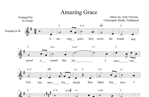 AMAZING GRACE (arr. Jo Araujo)