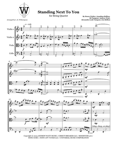 Standing Next To You (arr. Witherspoon Arrangements)