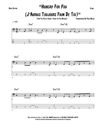 Hungry For You (j'aurais Toujours Faim De Toi) (arr. Accubass)