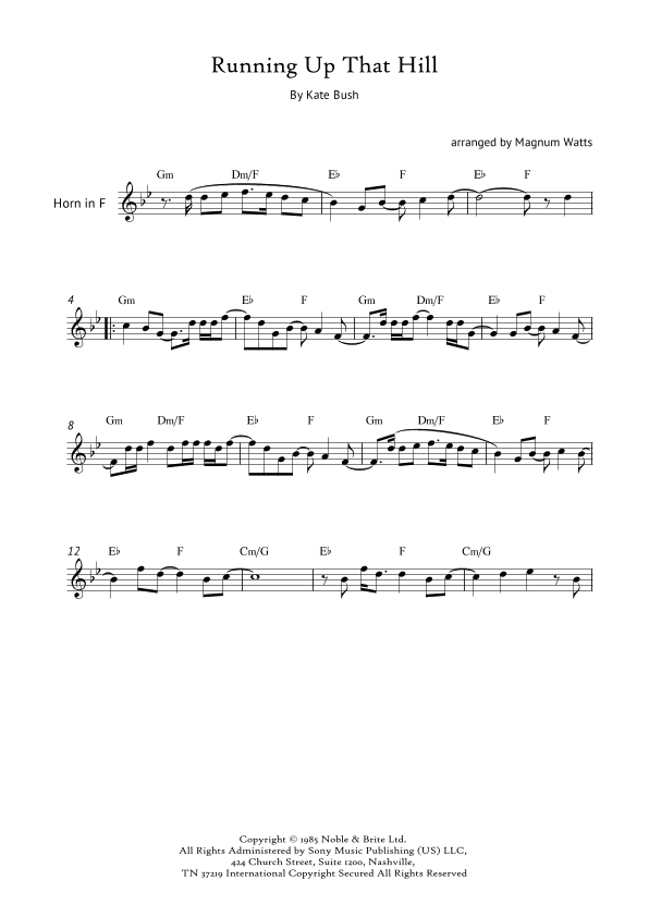 Running Up That Hill (arr. Magnum Watts)
