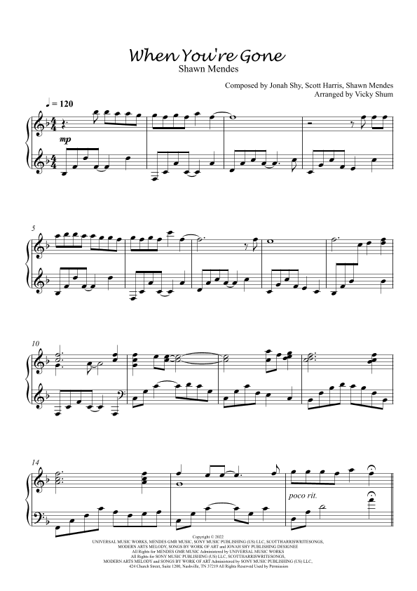 When You're Gone (arr. Vicky Shum)