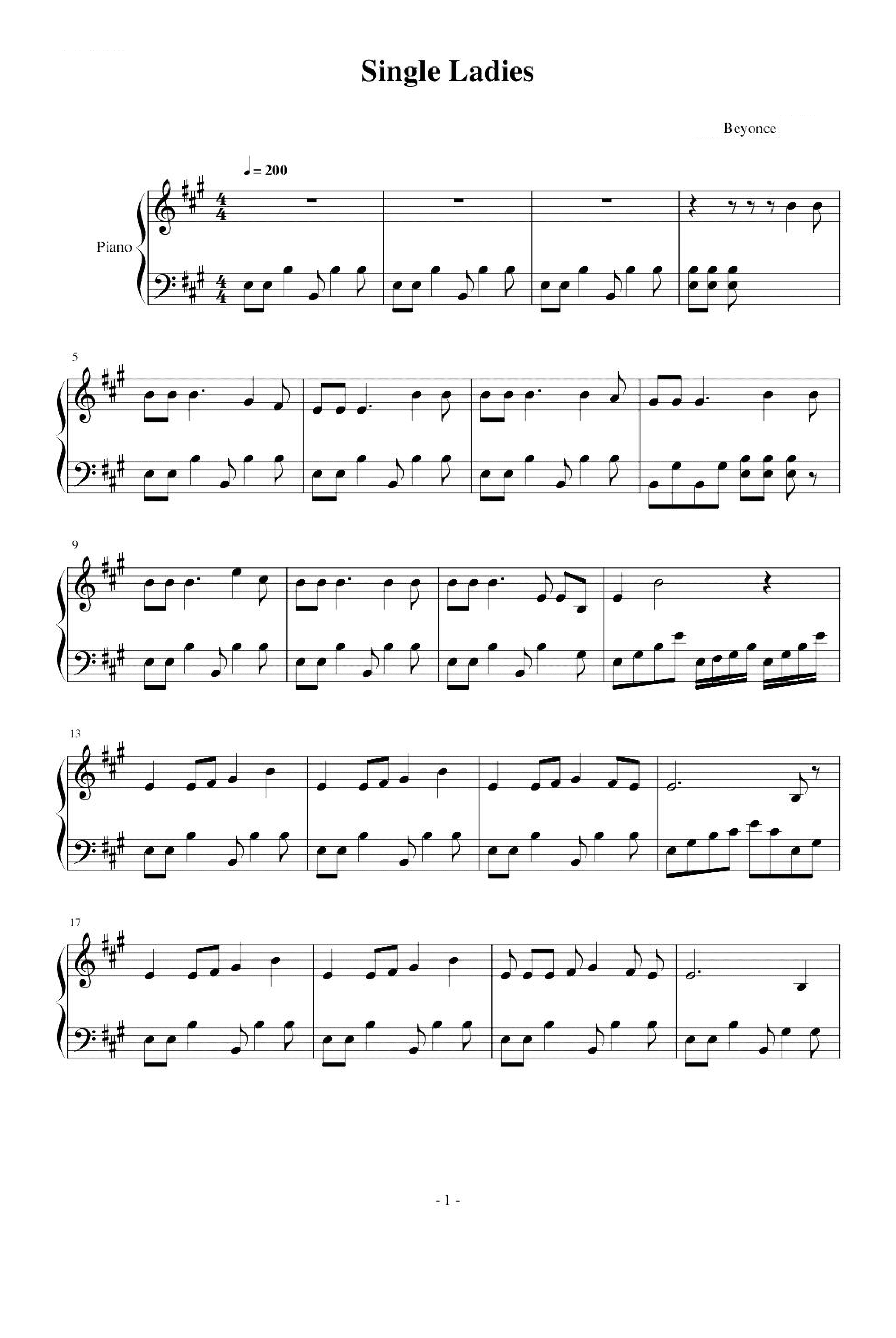 Single Ladies (put A Ring On It) (arr. Beyonce)