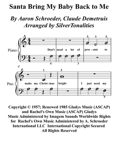 Santa, Bring My Baby Back (to Me) (arr. SilverTonalities)