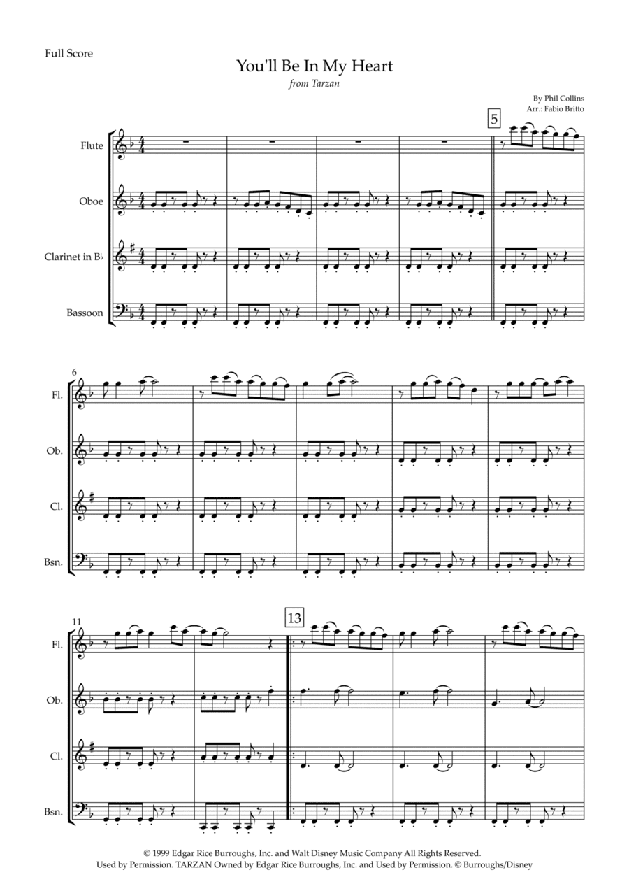 You'll Be In My Heart (arr. Fabio Britto)