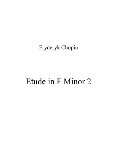Etude in F Minor 2 (arr. Patrizia Luraschi)