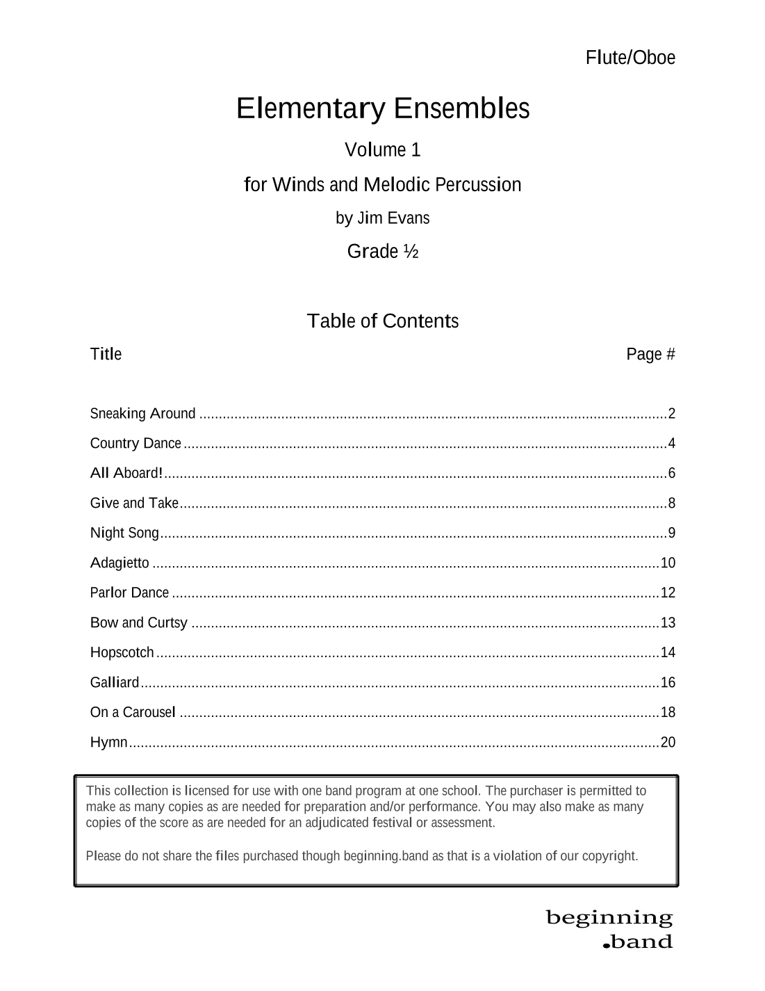 Elementary Ensembles, Volume 1, for Winds and Melodic Percussion