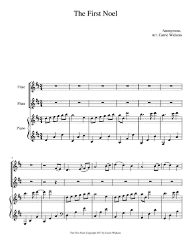 The First Noel Flute Duet (arr. Carrie Wickens)