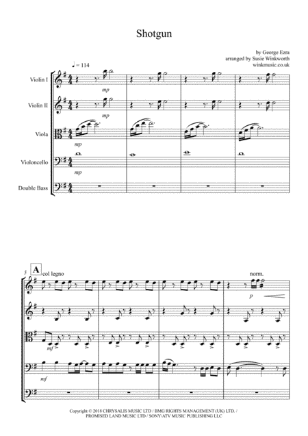 Shotgun (arr. Susie Winkworth winkmusic.co.uk)
