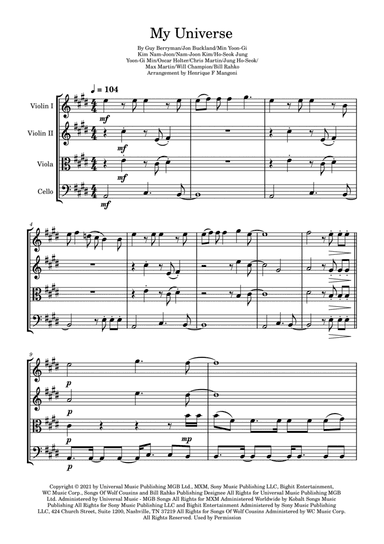 My Universe (arr. Henrique F Mangoni)
