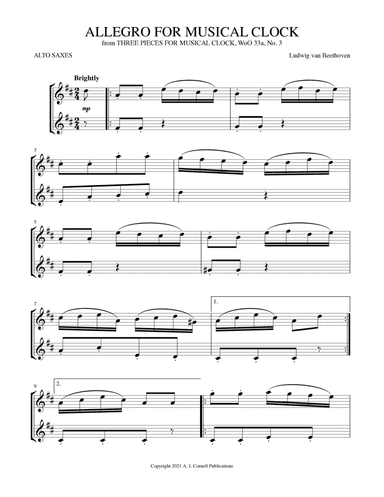 Allegro for Musical Clock, WoO 33, No. 3 (arr. Mark Phillips)