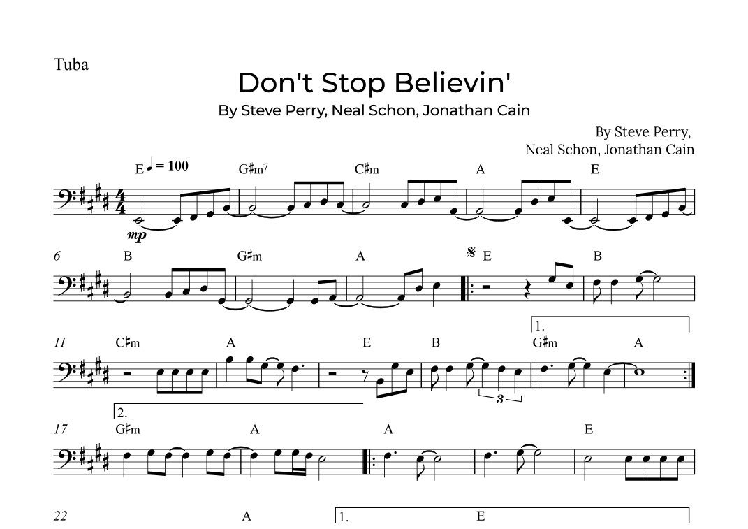 Don't Stop Believin' (arr. Alex Nunes Rodrigues)