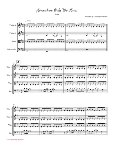 Somewhere Only We Know (arr. KMPeñaflor-Malado)