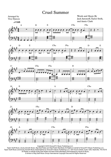 Cruel Summer (arr. Troy Hanson)