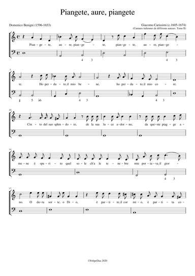 Piangete, aure, piangete (arr. Early Music Scores)