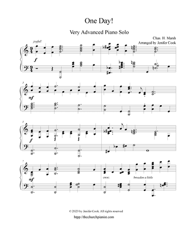One Day! (arr. Jenifer Cook)