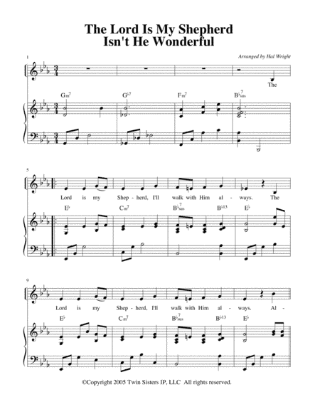 The Lord Is My Shepherd / Isn't He Wonderful (arr. Hal Wright)