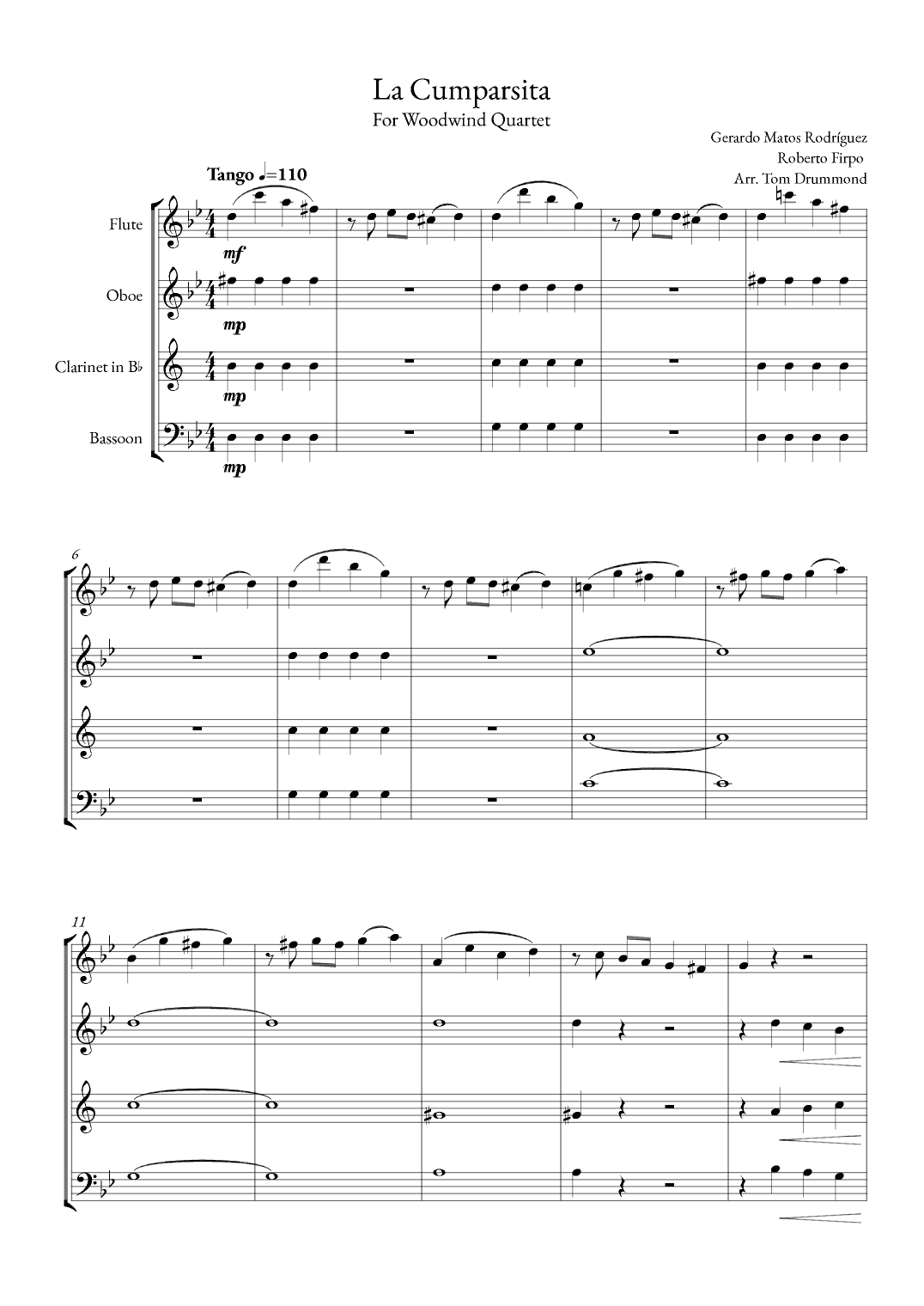 La Cumparsita (arr. Tom Drummond)
