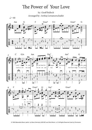 The Power Of Your Love (arr. Arithaj Lertamornchaikit)
