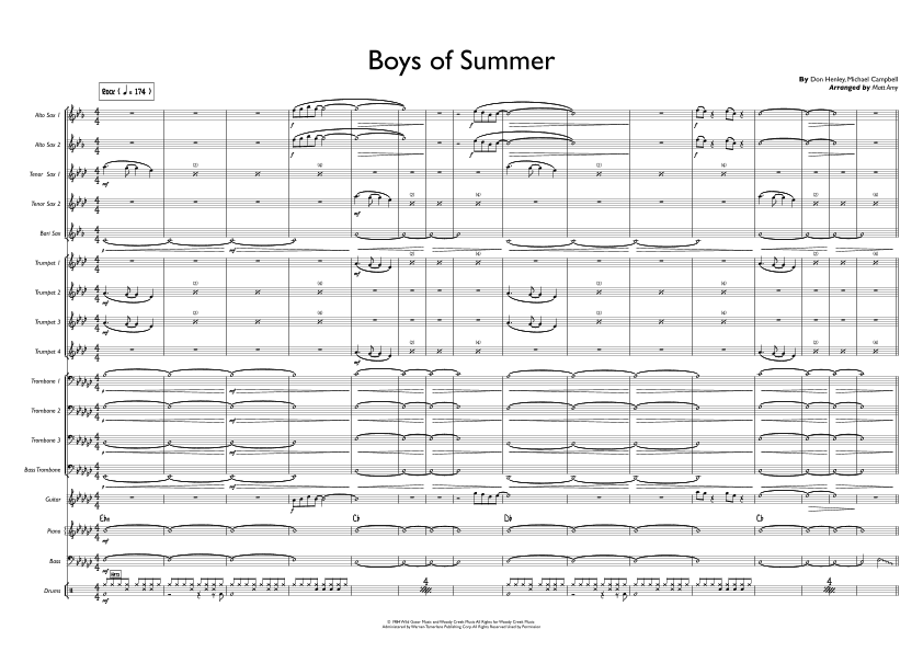 The Boys Of Summer (arr. Matt Amy)