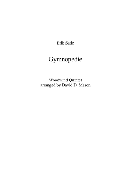 Gymnopedie (arr. David D. Mason)