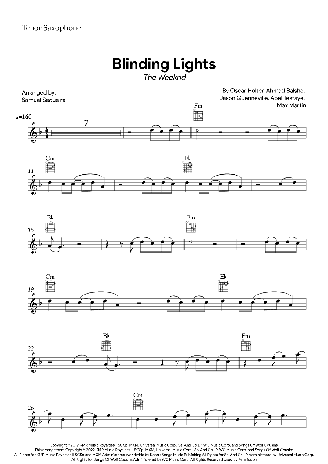 Blinding Lights (arr. Samuel Sequeira)