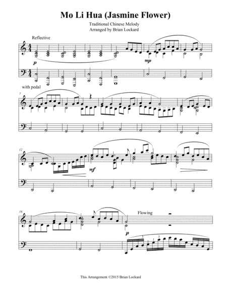 Mo Li Hua(Jasmine Flower) Piano Solo (arr. Brian Lockard)