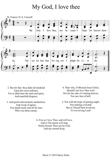 My God, I love Thee. A new tune to this wonderful hymn.