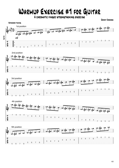 Warmup Exercise #1 for Guitar - A Chromatic Finger-Strengthening Exercise
