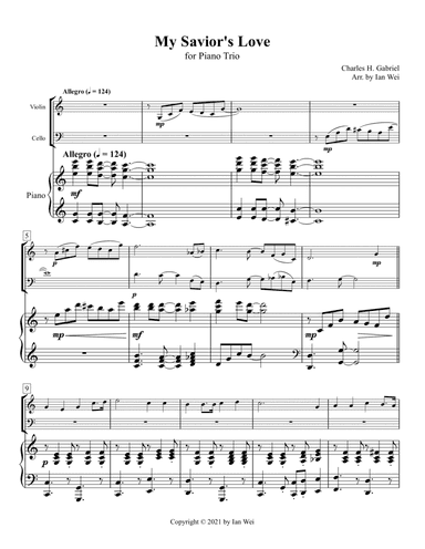 My Savior's Love for Piano Trio (arr. Ian Wei)