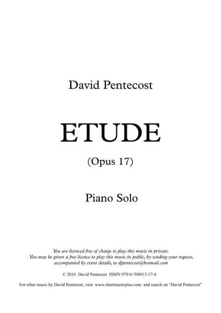 Étude, Opus 17