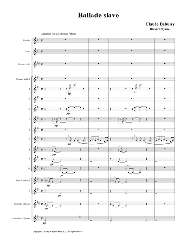 Debussy - Ballade slav (Clarinet Choir + Piccolo & Flute) (arr. Richard Byrnes)