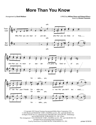 More Than You Know (arr. David Wallace)