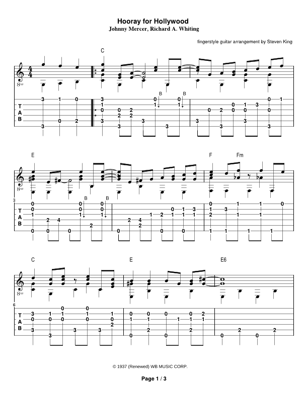 Hooray For Hollywood (arr. Steven Michael King)