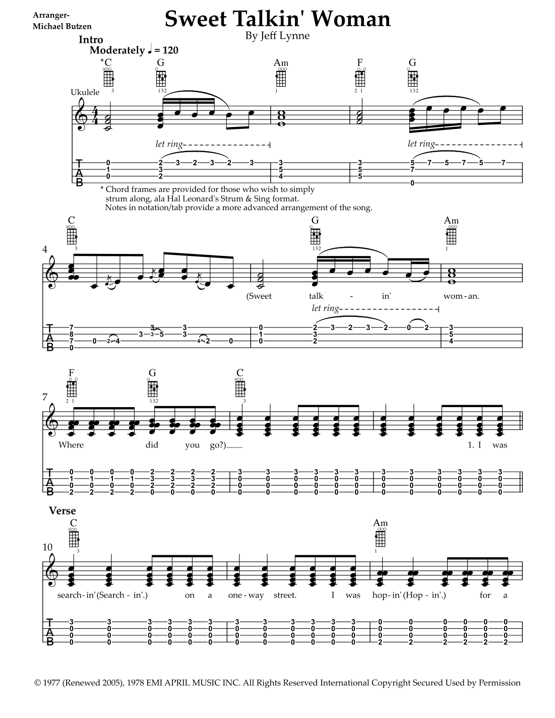 Sweet Talkin' Woman (arr. Michael Butzen)