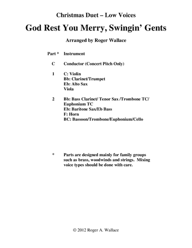 God Rest You Merry, Gentlemen (Saxophone Duet) (arr. Roger Wallace)