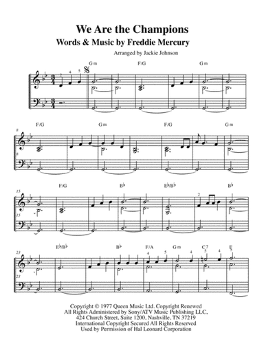 We Are The Champions (arr. Jackie Johnson)