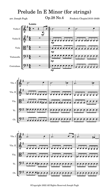 Prelude In E Minor (arr. Joseph Pugh)