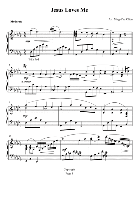 Jesus Loves Me (arr. Ming-Yau Chien)