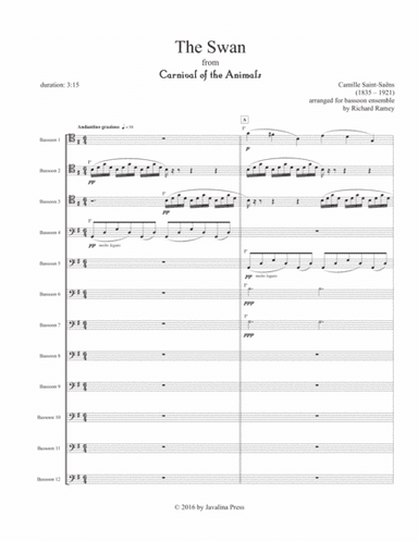 Swan (from Carnival of the Animals) (arr. Richard Ramey)