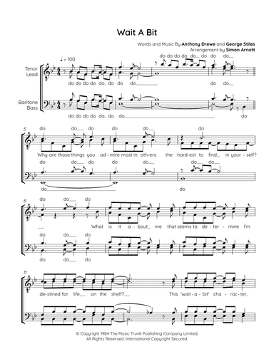 Wait A Bit (arr. Simon Arnott)