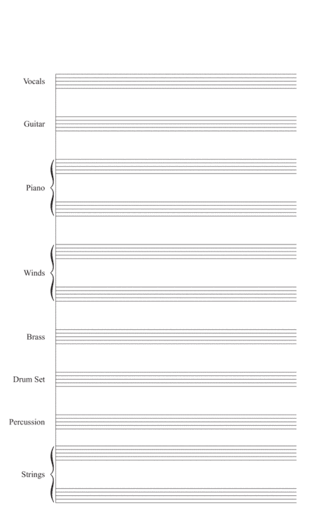 Modified Orchestral Template Manuscript Paper