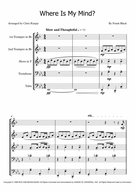 Where Is My Mind? (arr. Chris Knapp)