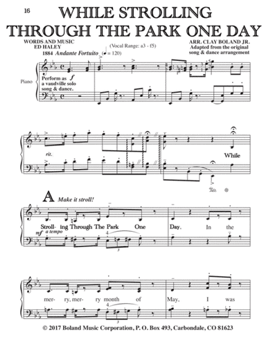WHILE STROLLING THROUGH THE PARK ONE DAY (arr. Clay Boland Jr.)