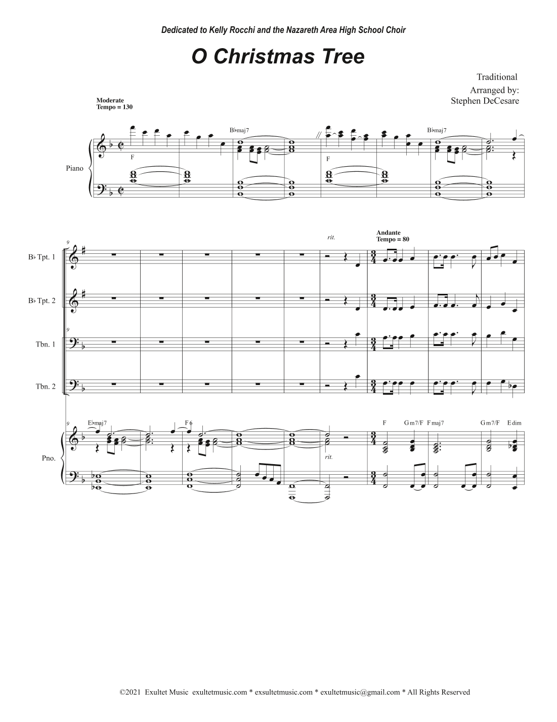 O Christmas Tree (Brass Quartet and Piano - Alternate Version) (arr. Stephen DeCesare)