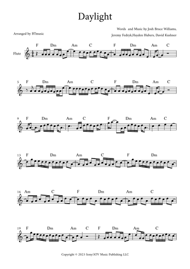 Daylight (arr. BTmusic)