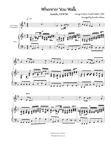 Where'er You Walk  (Semele, HVW 58) (arr. Brooks Holmes)
