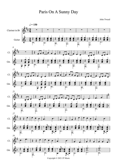 Paris On A Summer Day for Clarinet and Guitar