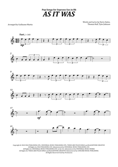 As It Was (arr. Guillaume Martin)