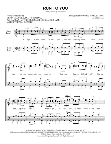 Run To You (arr. Greg Mallett)